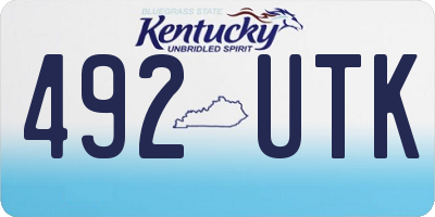 KY license plate 492UTK