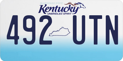 KY license plate 492UTN