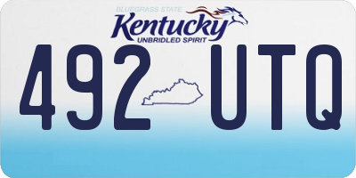 KY license plate 492UTQ