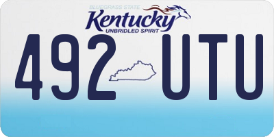 KY license plate 492UTU