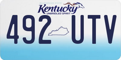 KY license plate 492UTV