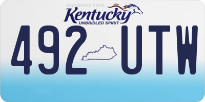 KY license plate 492UTW