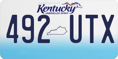 KY license plate 492UTX