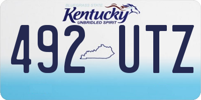 KY license plate 492UTZ