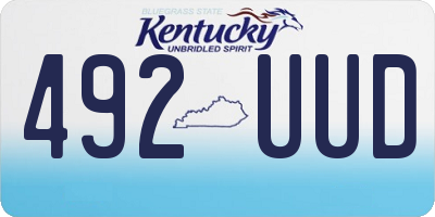 KY license plate 492UUD