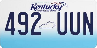 KY license plate 492UUN