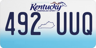 KY license plate 492UUQ