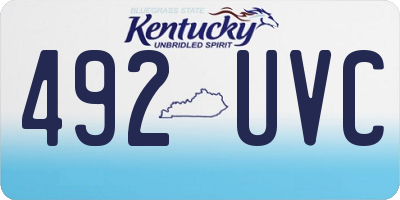 KY license plate 492UVC