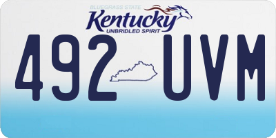 KY license plate 492UVM