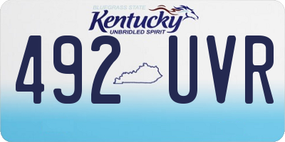 KY license plate 492UVR