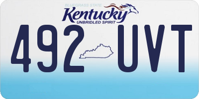 KY license plate 492UVT