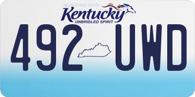 KY license plate 492UWD