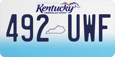 KY license plate 492UWF