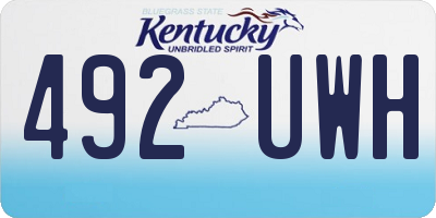 KY license plate 492UWH