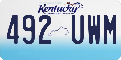 KY license plate 492UWM
