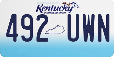 KY license plate 492UWN