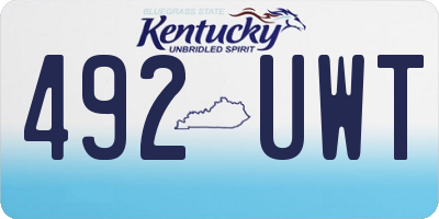 KY license plate 492UWT