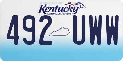 KY license plate 492UWW