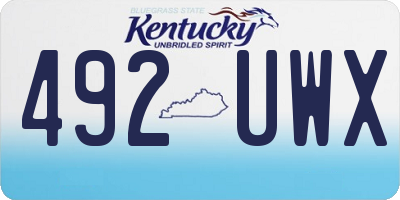 KY license plate 492UWX