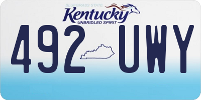 KY license plate 492UWY