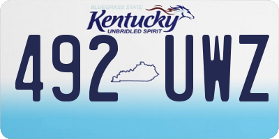 KY license plate 492UWZ