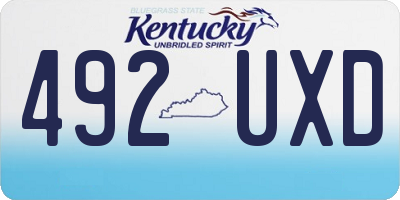 KY license plate 492UXD