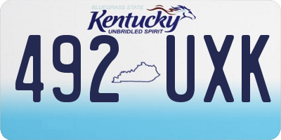 KY license plate 492UXK
