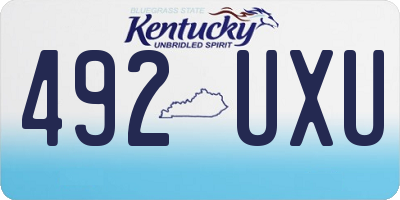 KY license plate 492UXU