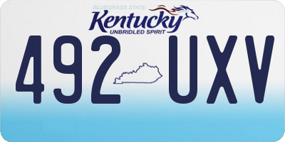 KY license plate 492UXV