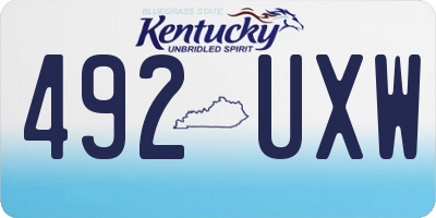 KY license plate 492UXW