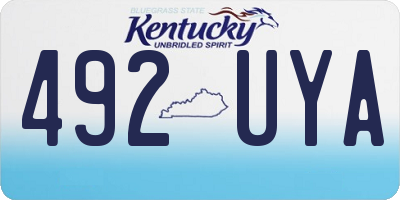 KY license plate 492UYA