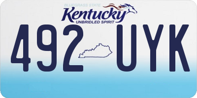 KY license plate 492UYK