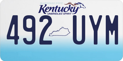 KY license plate 492UYM