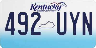 KY license plate 492UYN