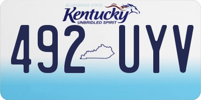 KY license plate 492UYV