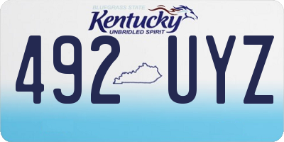 KY license plate 492UYZ