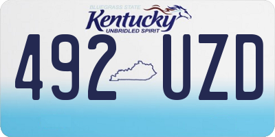 KY license plate 492UZD
