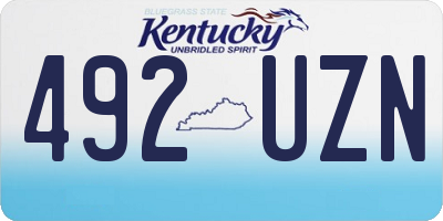 KY license plate 492UZN