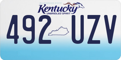 KY license plate 492UZV