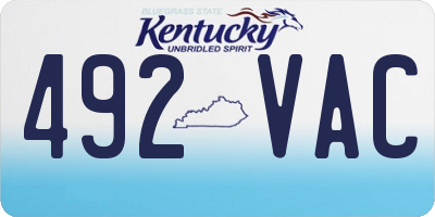 KY license plate 492VAC