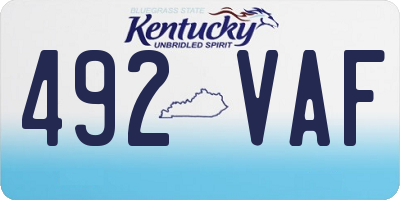 KY license plate 492VAF