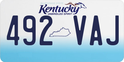 KY license plate 492VAJ