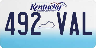 KY license plate 492VAL