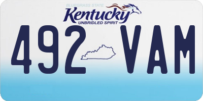 KY license plate 492VAM