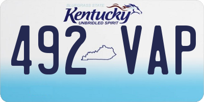 KY license plate 492VAP