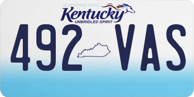 KY license plate 492VAS