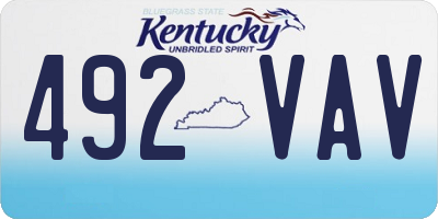 KY license plate 492VAV