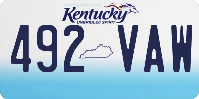 KY license plate 492VAW