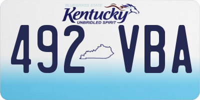 KY license plate 492VBA