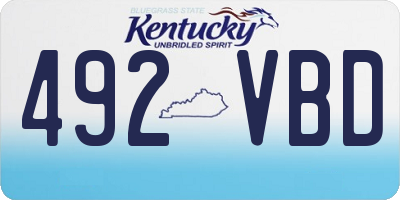 KY license plate 492VBD
